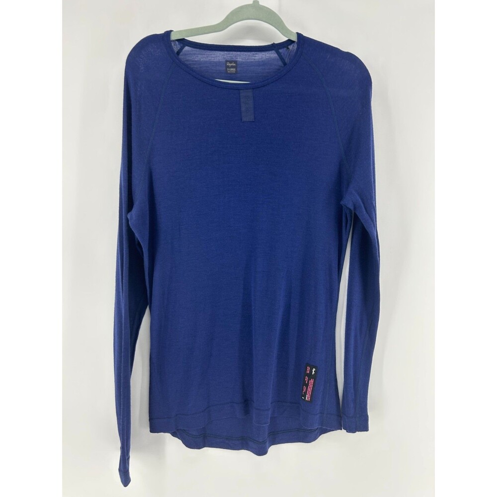 Rapha Merino Wool Base Layer Long Sleeve Shirt Men's XL Navy Blue Crew Neck